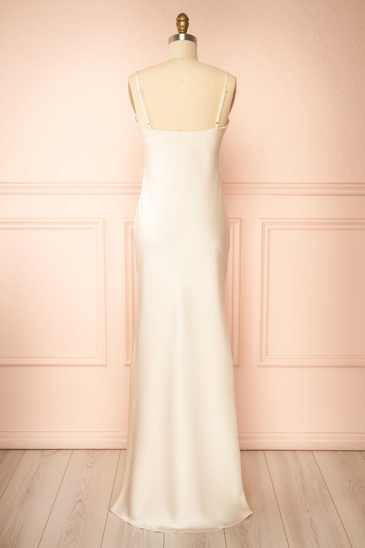 Wilder | Ivory Satin Sleeveless Maxi Dress with Matching Caplet