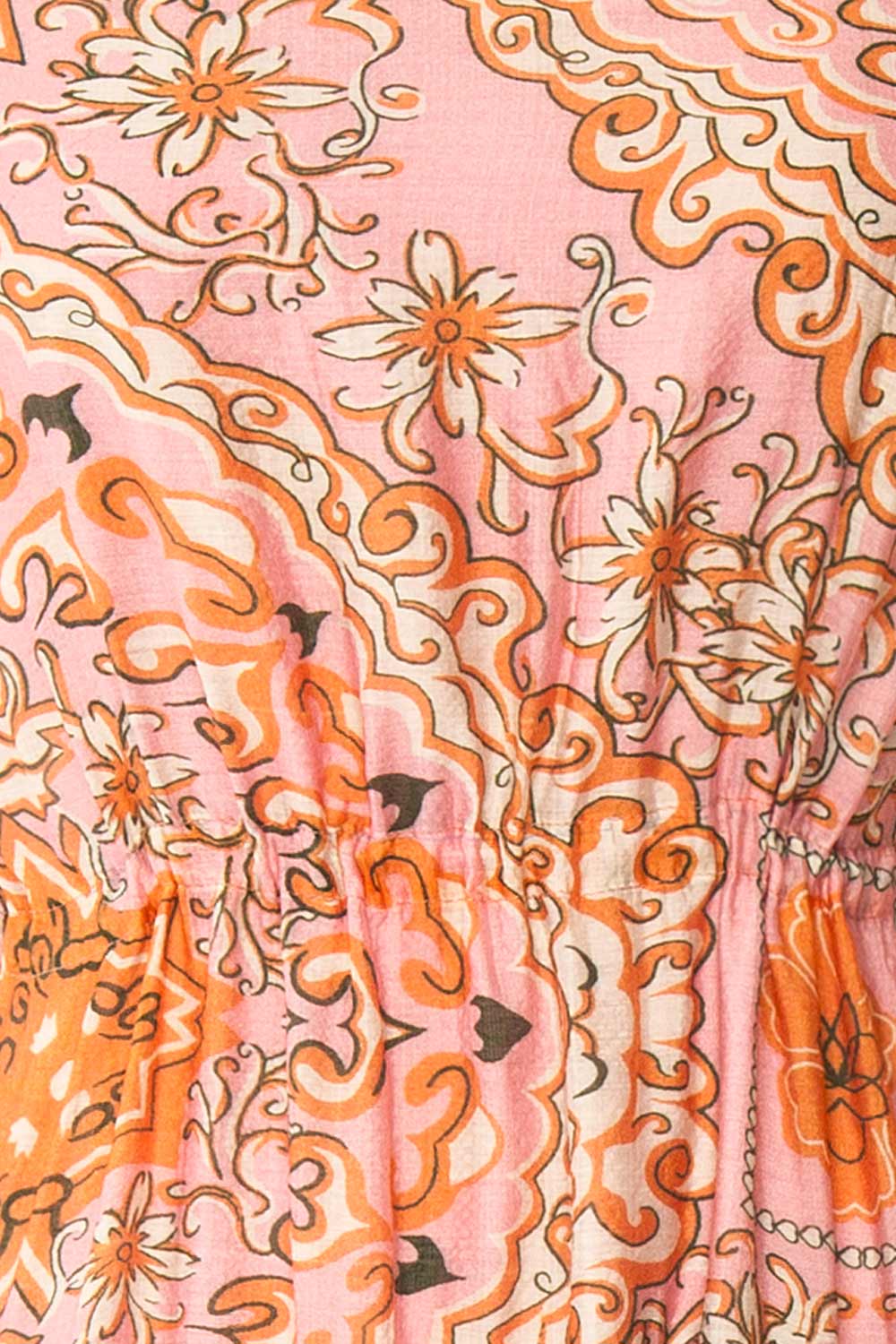 Wydowna | Pink Midi Dress w/ Floral Motif