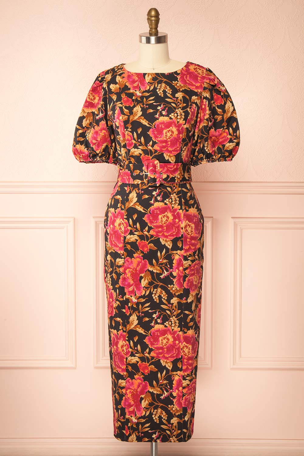 Yeseul | Colourful Fitted Floral Denim Dress