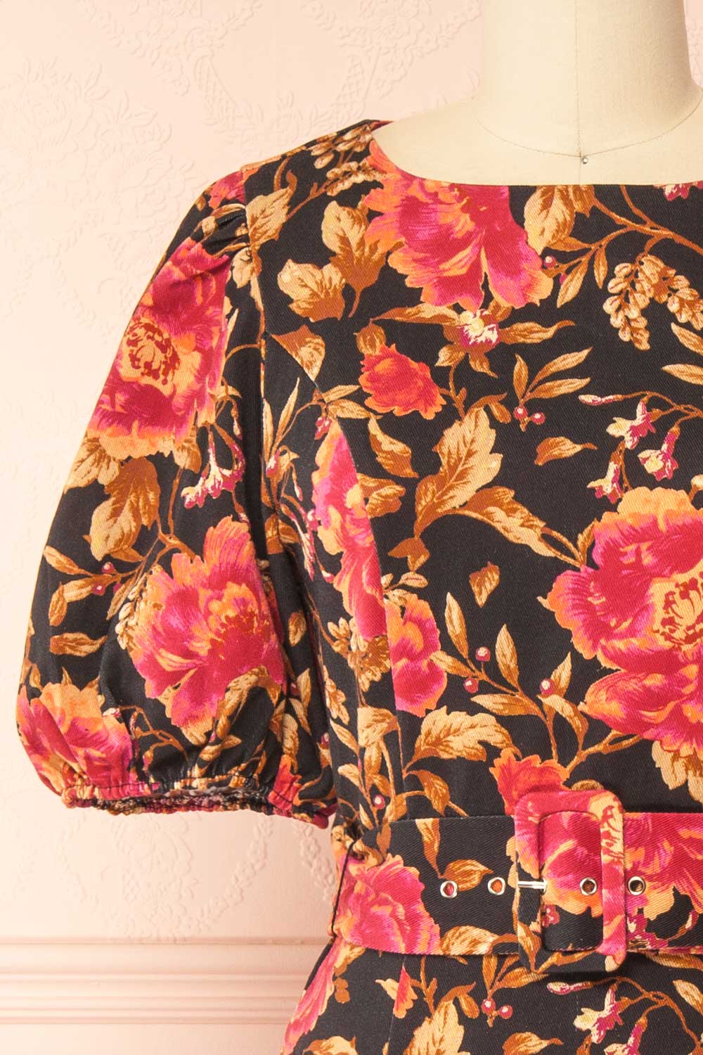 Yeseul | Colourful Fitted Floral Denim Dress
