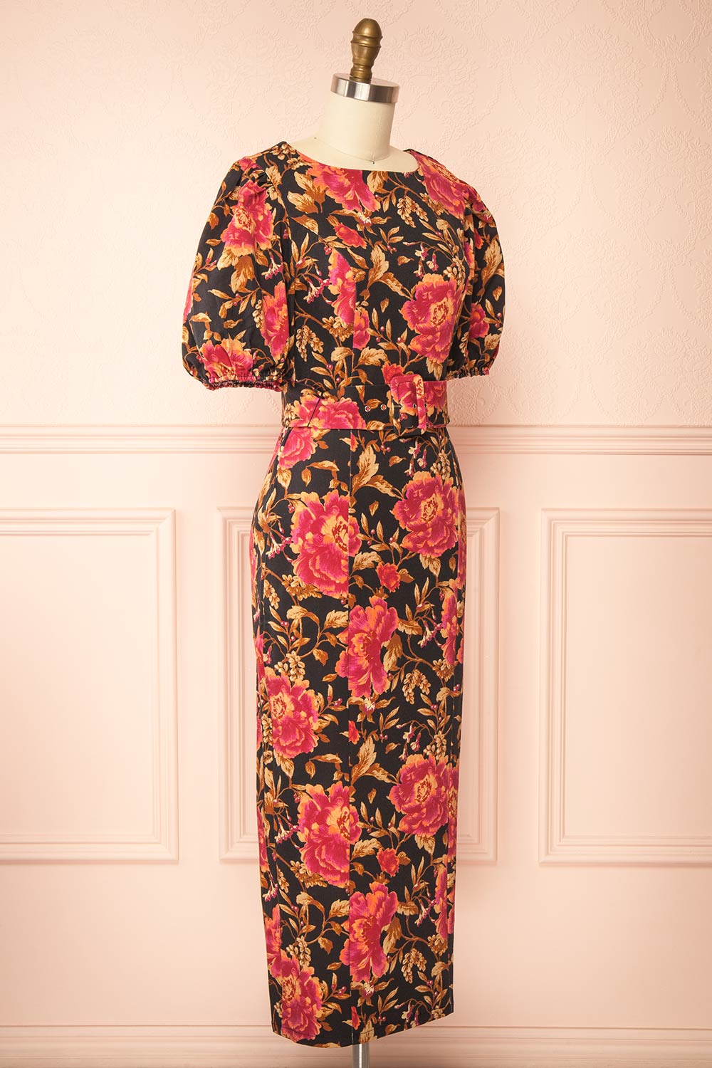 Yeseul | Colourful Fitted Floral Denim Dress