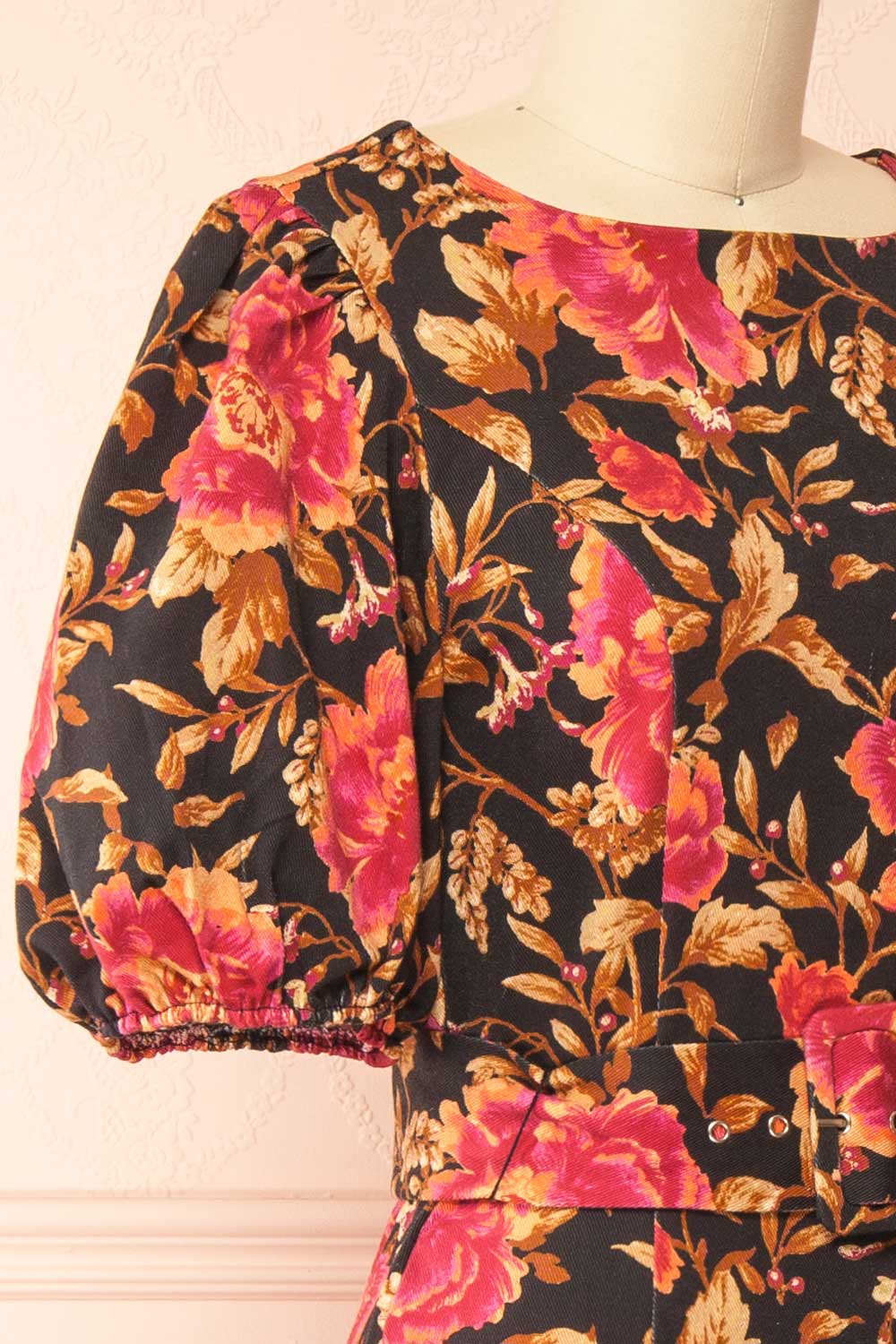 Yeseul | Colourful Fitted Floral Denim Dress
