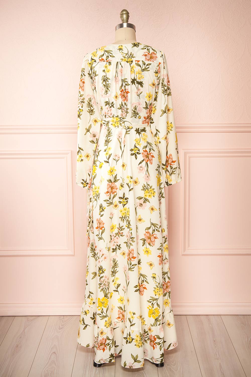 Ylena | Floral Maxi Wrap Dress w/ Ruffles