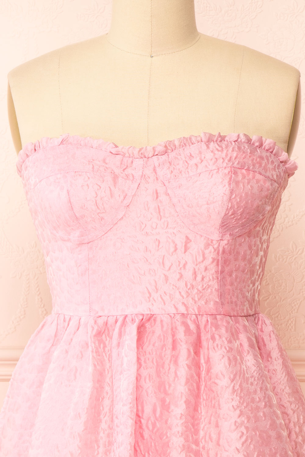 Yuka | Short Pink Bustier Dress w/ Removable Straps