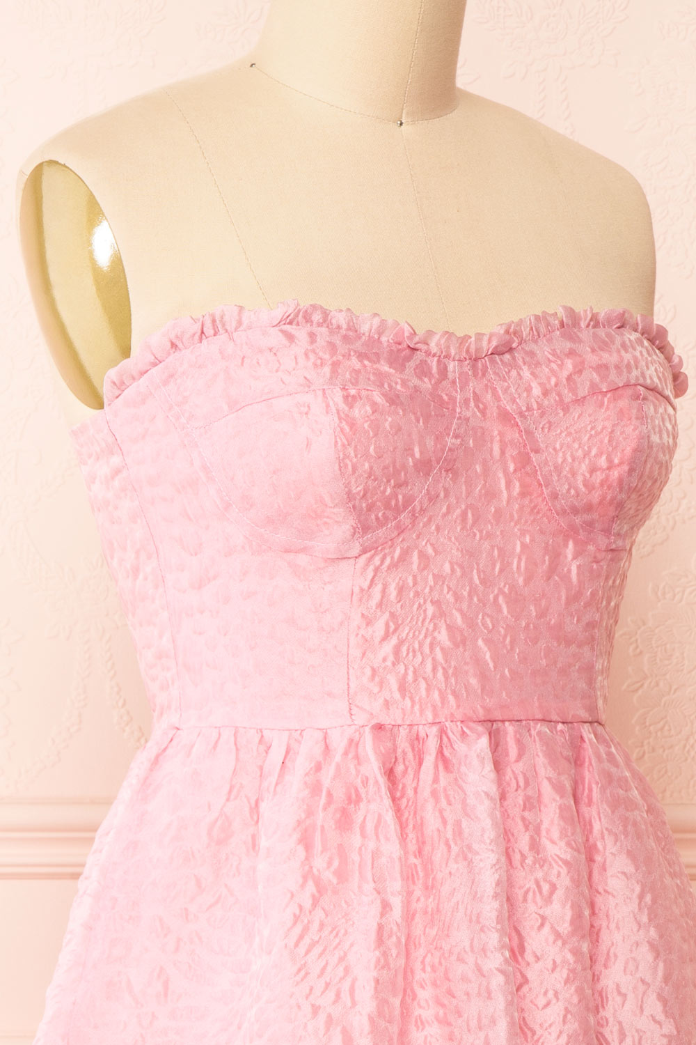 Yuka | Short Pink Bustier Dress w/ Removable Straps