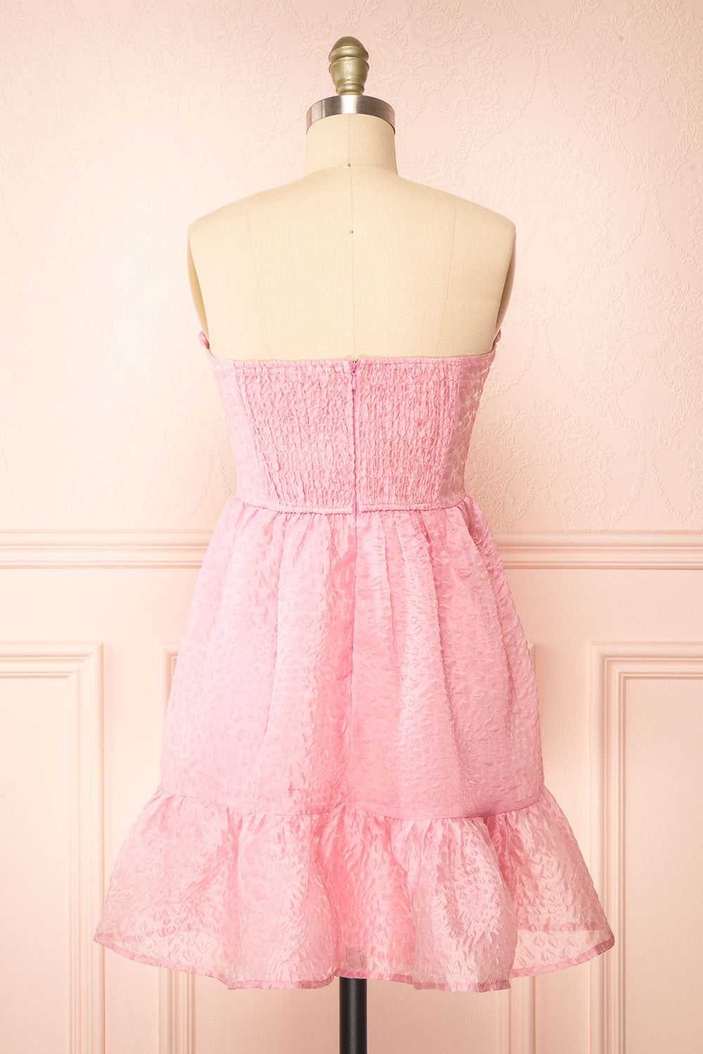 Yuka | Short Pink Bustier Dress w/ Removable Straps