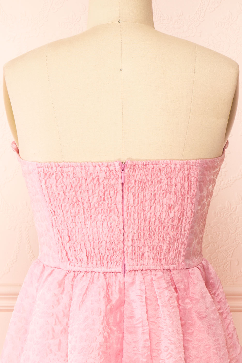 Yuka | Short Pink Bustier Dress w/ Removable Straps