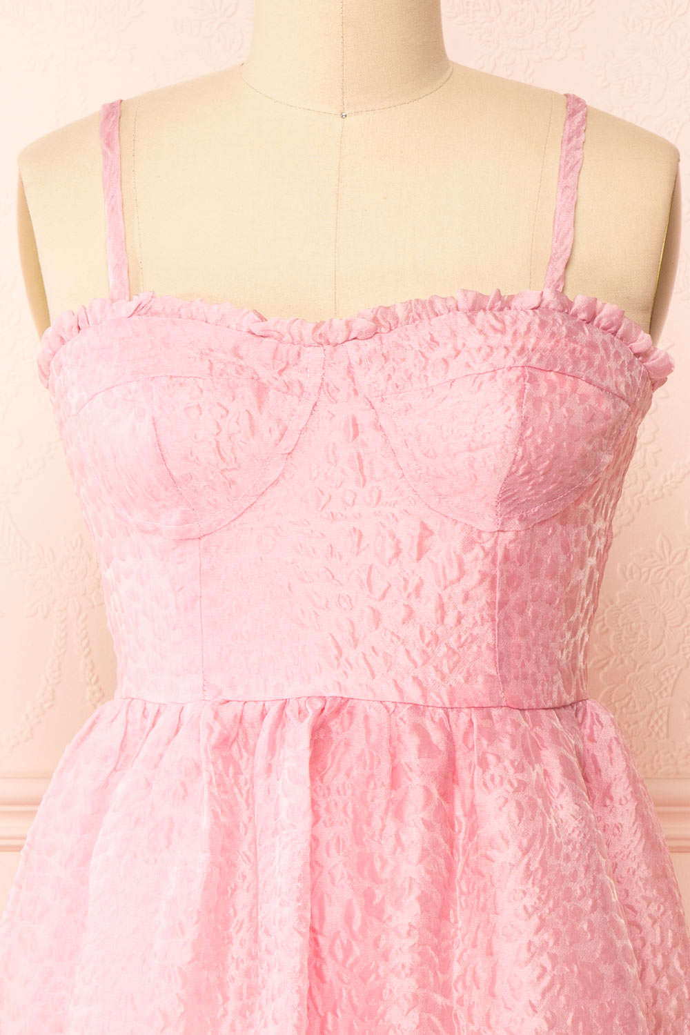 Yuka | Short Pink Bustier Dress w/ Removable Straps