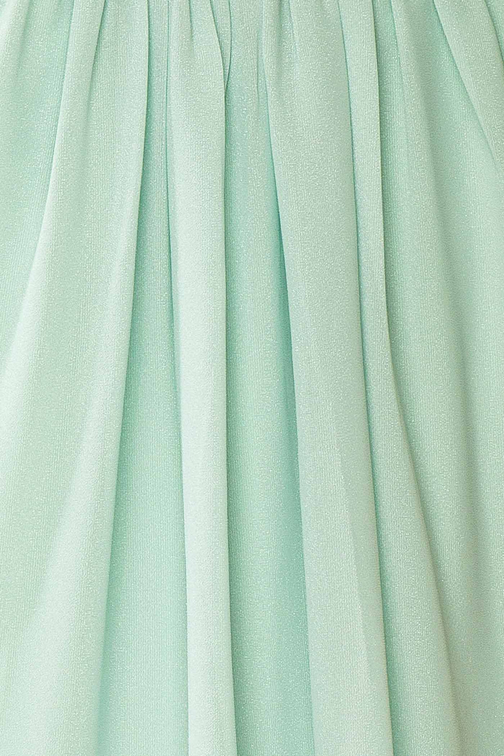 Zanura Mint | V-Neck Chiffon Maxi Dress with Lace-Up Back