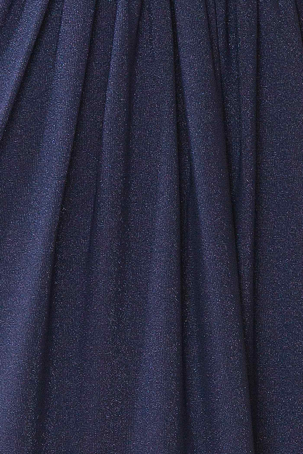 Zanura Navy | V-Neck Chiffon Maxi Dress with Lace-Up Back